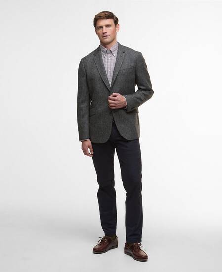 Firth Moons Herringbone Blazer Grey