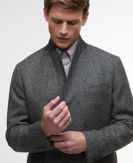 Firth Moons Herringbone Blazer Grey