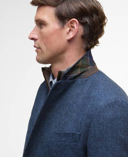 Firth Moons Herringbone Blazer Navy
