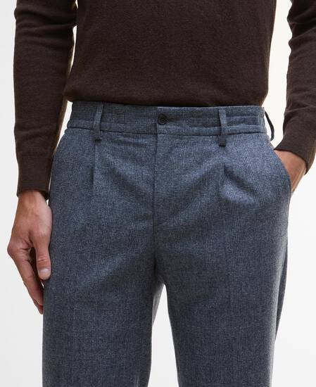 Kensington Check Trousers Navy