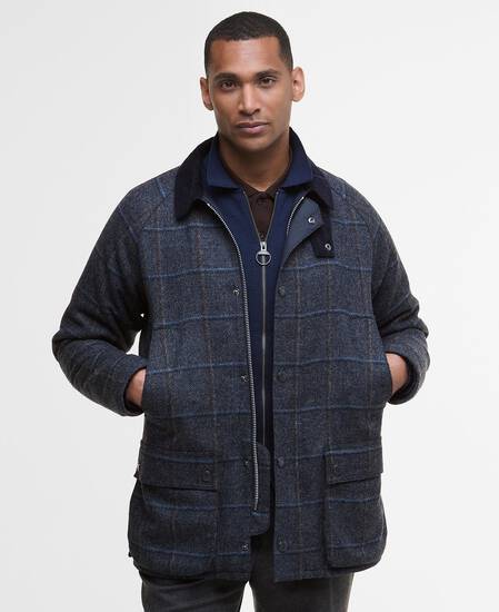 Bedale Check Wool Jacket Blue