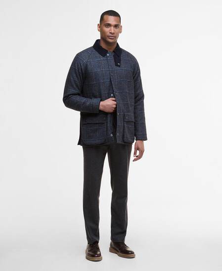 Bedale Check Wool Jacket Blue