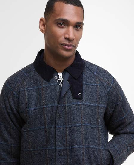 Bedale Check Wool Jacket Blue