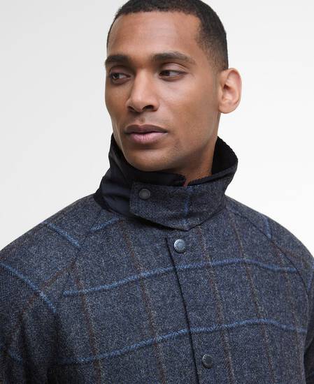 Bedale Check Wool Jacket Blue