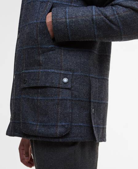 Bedale Check Wool Jacket Blue