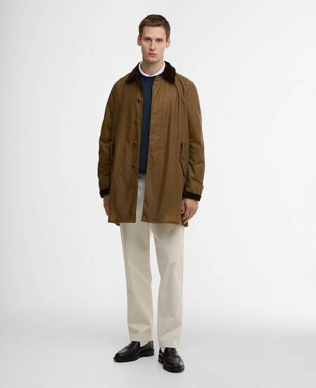 Barbour x Baracuta Tyne Waxed Car Coat Sandstone