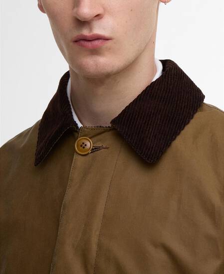 Barbour x Baracuta Tyne Waxed Car Coat Sandstone
