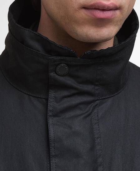 Re-Engineered Utility Bedale Waxed Jacket Black